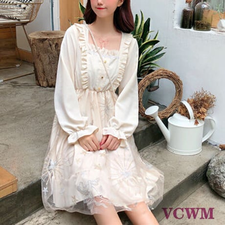 可愛い服長袖ワンピース  866
