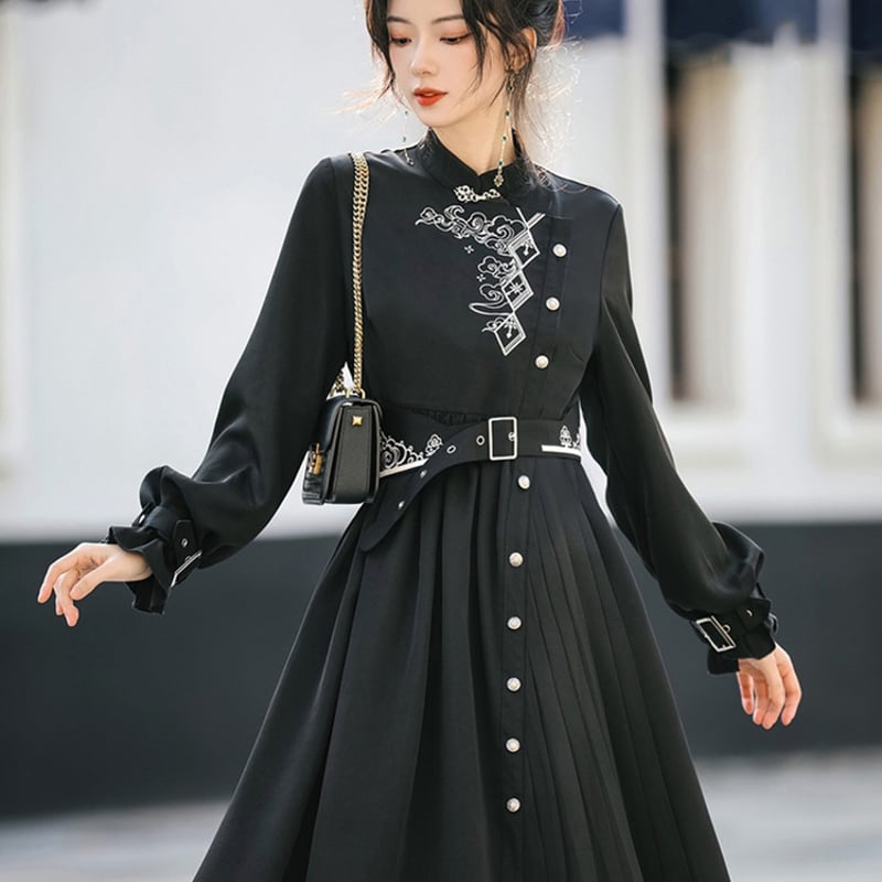 フラワータッセルアシメチャイナテイストワンピース opf154 | 可愛い服 