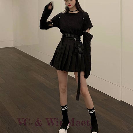 SetUp 長袖Tシャツ+プリーツスカート 145