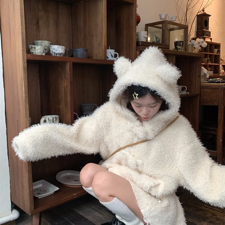 Kawaii Lamb Cashmere  Warm Cotton Short Jacket  wt029