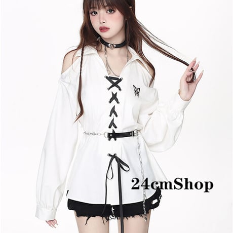 24cmShop ベルト付き肩出しシャツ 1334