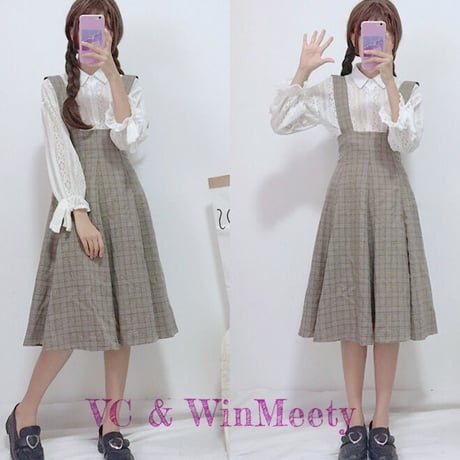24cmShop 可愛い服長袖シャツ+ジャンパースカート2点セット 150