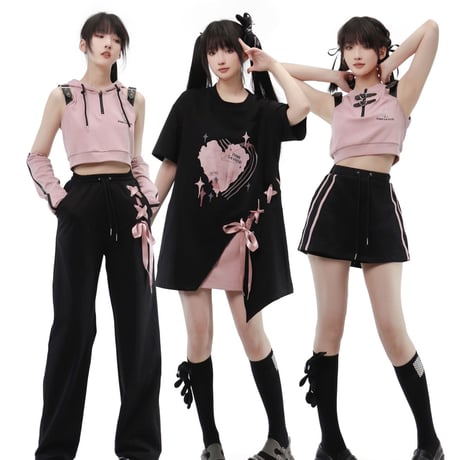 24cmShop可愛いリボンHeartPrint T-shirt tx076