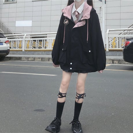 Coat  学院風の黒いコート  637
