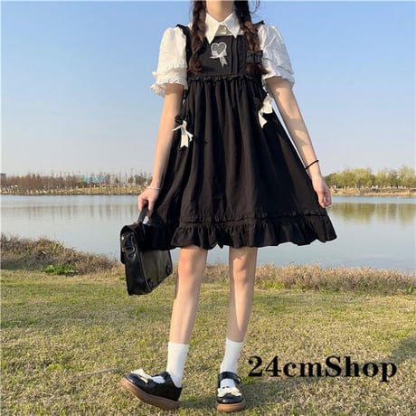24cmShop かわいいシャツ+ジャンパースカート 368