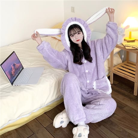 可愛いモコモコパジャマ2点セット sl008