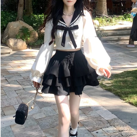 24cmShop ファッションシャツと可愛いスカート2点セット sus034