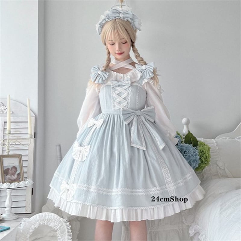 クロスリボンロリータドレスセットopf114 | 可愛い服量産型服