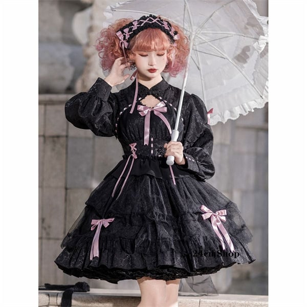フリルリボンロリータドレス opf125 | 可愛い服量産型服通販24cm