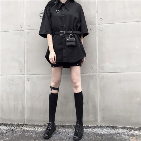 OnePiece Aライン リング ミドルシャツ ベルト付き 455