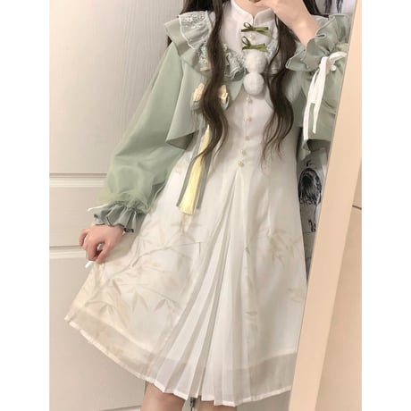 24cmShop中国風ファッション かわいいワンピース2点セットsus201