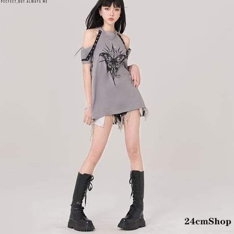 24cmShop 可愛い肩出し長いT-シャツとズボン２点セット sus001