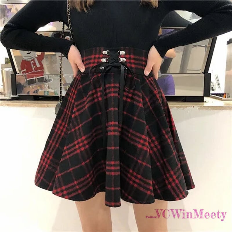 チェックハイウエストスカート-24cm 775 | 可愛い服量産型服通販