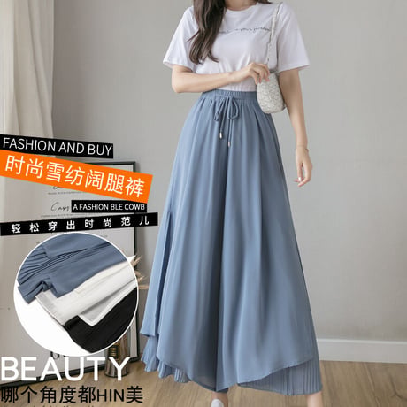 24cmShop シフォンワンピース＆ロング丈パンツ 1192