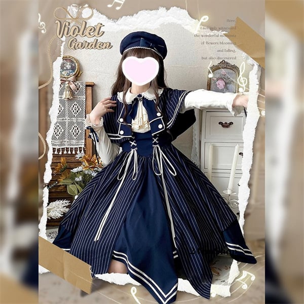 ケープ付きエレガントロリータワンピースセット opf032 | 可愛い服量産