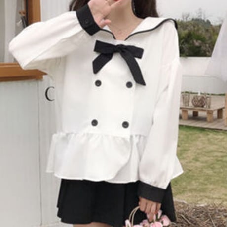 韓国可愛いシフォンのトップス  885