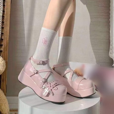 十字クロスストラップロリータシューズ  sh050