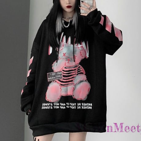 Tops  プリント長袖Tシャツ  664