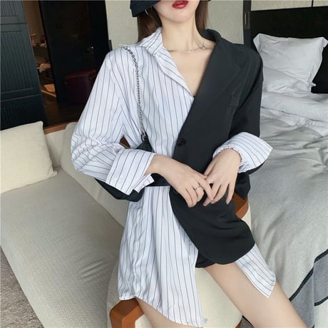 Tops ファッションパッチワークのオーバー  712
