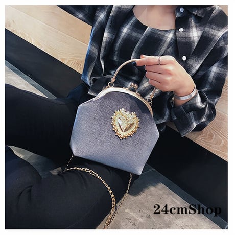 24cmShopトップハンドル-ビジューチェーンバッグ  1211