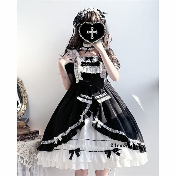 ゴスロリつけ袖フリルドレス opf116 | 可愛い服量産型服通販24cm