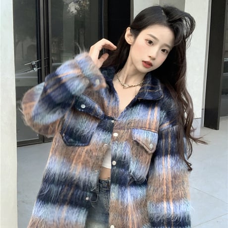 Kawaii Colorful Plush and Thickened Shirt  wt046