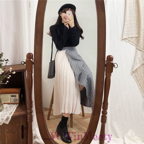 SetUp シャツ＋アシンメトリーのスカート  357