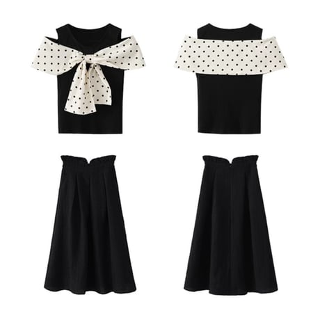 24cmShop 韓国ファッション かわいい半袖+長いスカート 2点セット sus067