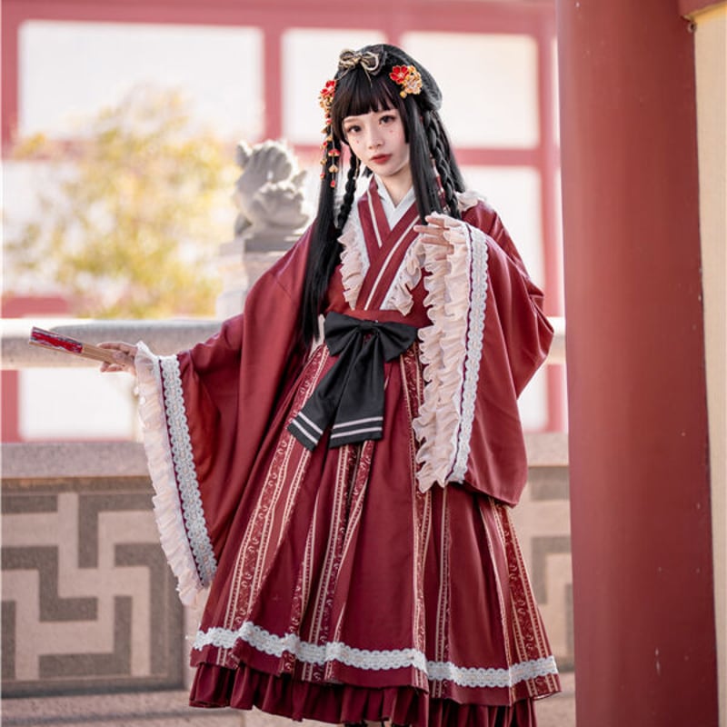 チャイナライクフリルリボンドレス 1055 | 可愛い服量産型服通販24cm