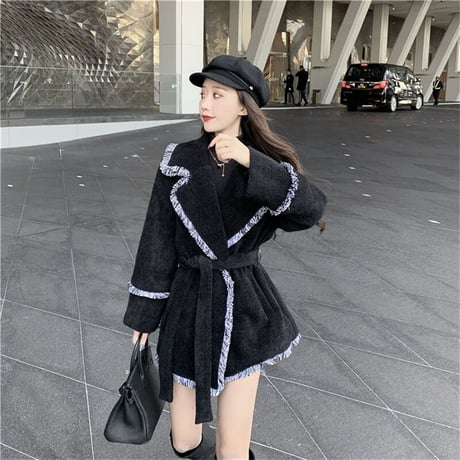 Coat バイカラーレディースジャケット 643