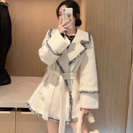 Coat バイカラーレディースジャケット 643