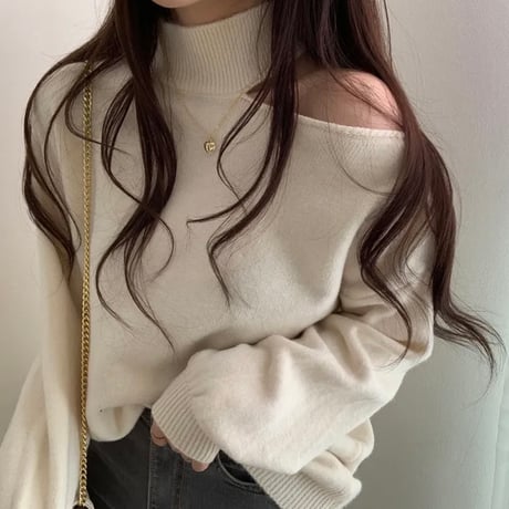 Newest Shouder Out Design Knit Long Sleeved tx075
