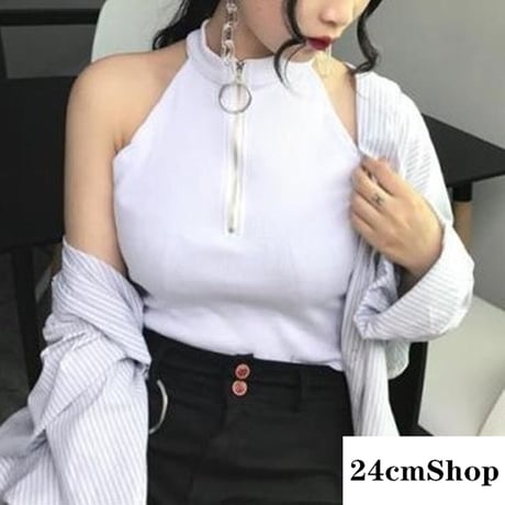 24cmShopホルターネック ハーフジップシャツ 011