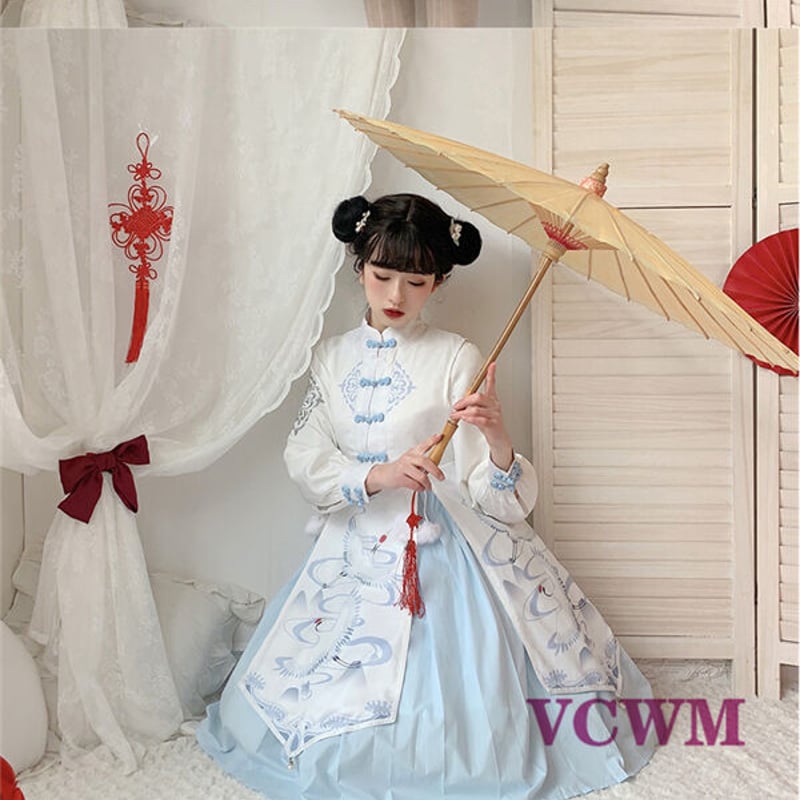 チャイナライクシャツ＋チャイナドレスセットアップ 1012 | 可愛い服