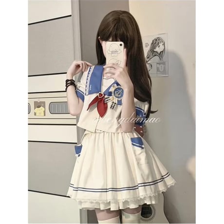 24cmShopアカデミック  半袖+スカート  2つのセット sus045
