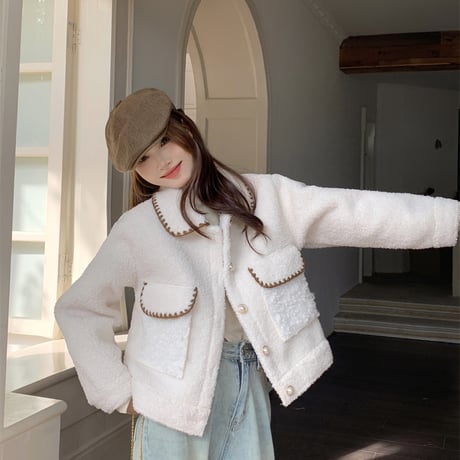 Kawaii Pink Cotton Short Jacket  wt040
