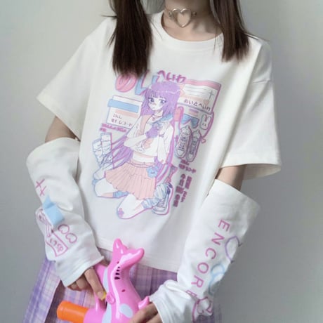 Tops ファッションプリントTシャツ  732