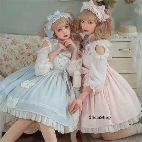 クロスリボンロリータドレスセットopf114