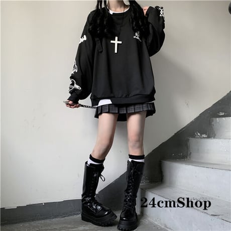 24cmShop ブラック系トレーナー 2色 1274