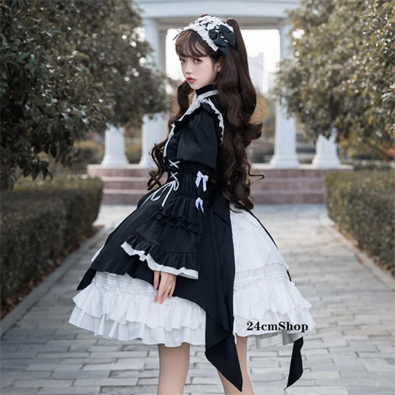 ゴシックロリータ付け袖ドレス opf038 | 可愛い服量産型服通販24cm