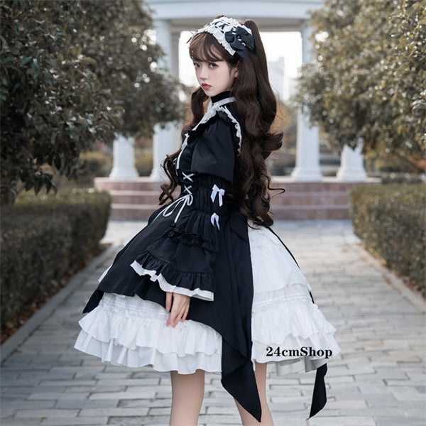 ゴシックロリータ付け袖ドレス opf038 | 可愛い服量産型服通販24cm