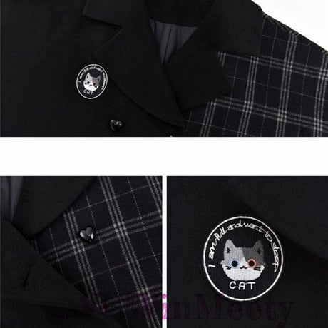 Top   Cat生地が厚いチェックのコート 282