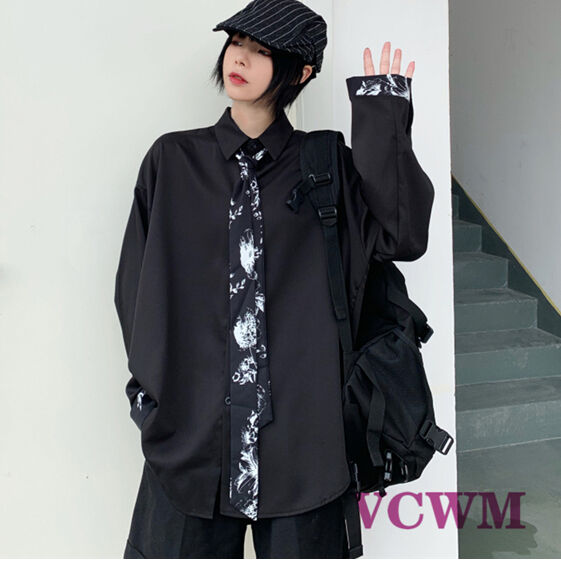 タイ付きモノトーンビッグシャツ 1022 | 可愛い服量産型服通販