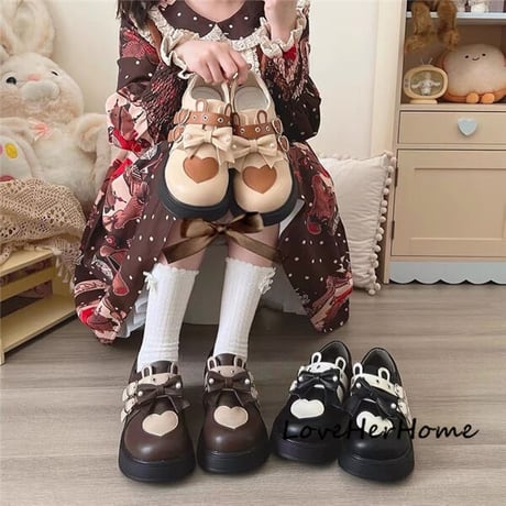 24cmShopロリィタ ゆめかわ ラビット ハートリボン おでこパンプス026