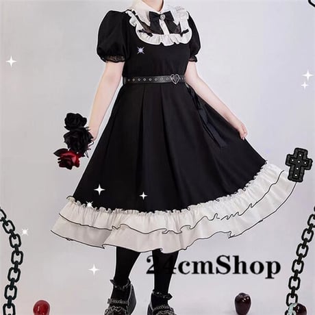 24cmShop ジュエルリボンパフスリーブティアードワンピース 017
