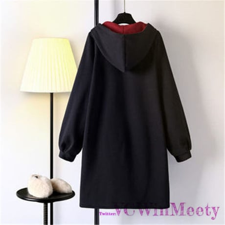 OnePiece フロント刺繍ロング丈コットンパーカー 648