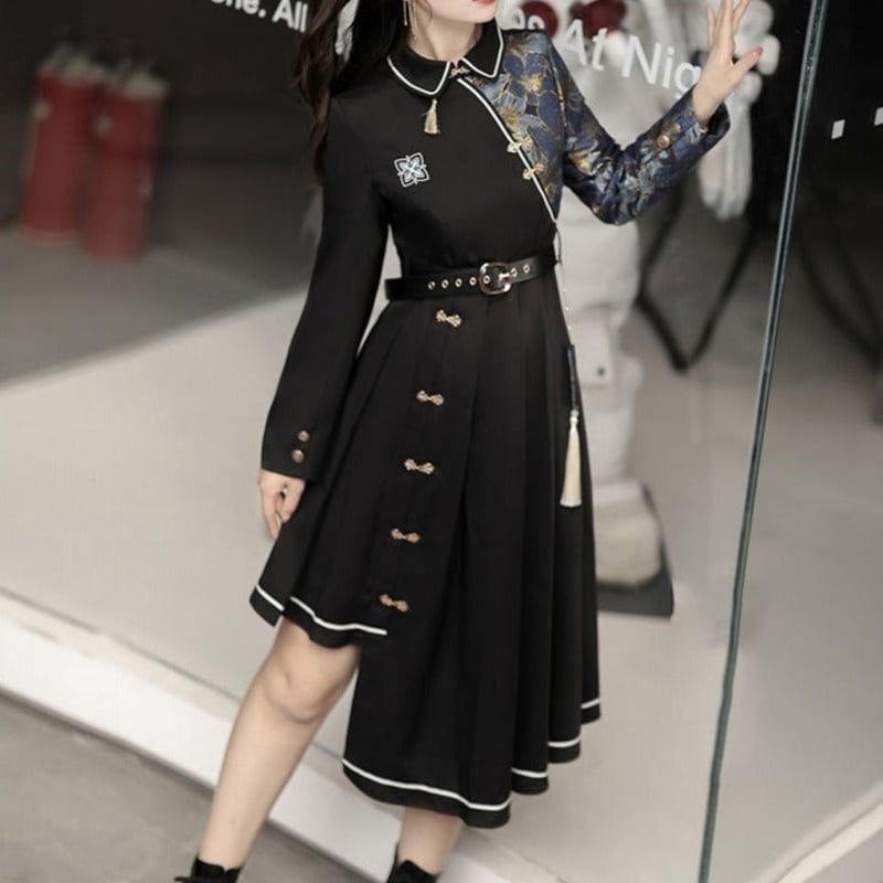 フラワータッセルアシメチャイナテイストワンピース opf153 | 可愛い服