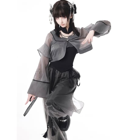 24cmShop 中国風カーディガン+タンクトップ+パンツ3点セット sus100 Bスーツ