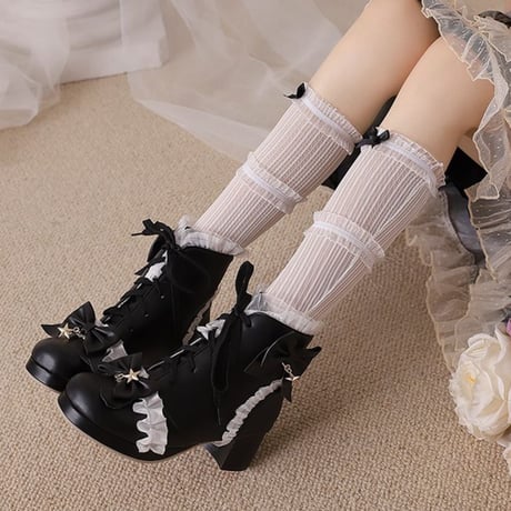 24cmShopスターストラップフリルリボンブーツsh113