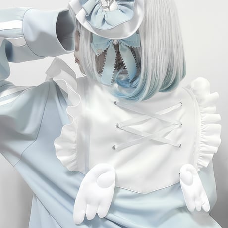 【天使界隈👼】バイオニックエンジェルアクアデタッチャブルスリーブジャケット＋パンツ＋レッグウォーマーレッグウォーマー＋ヘアバンド wt061